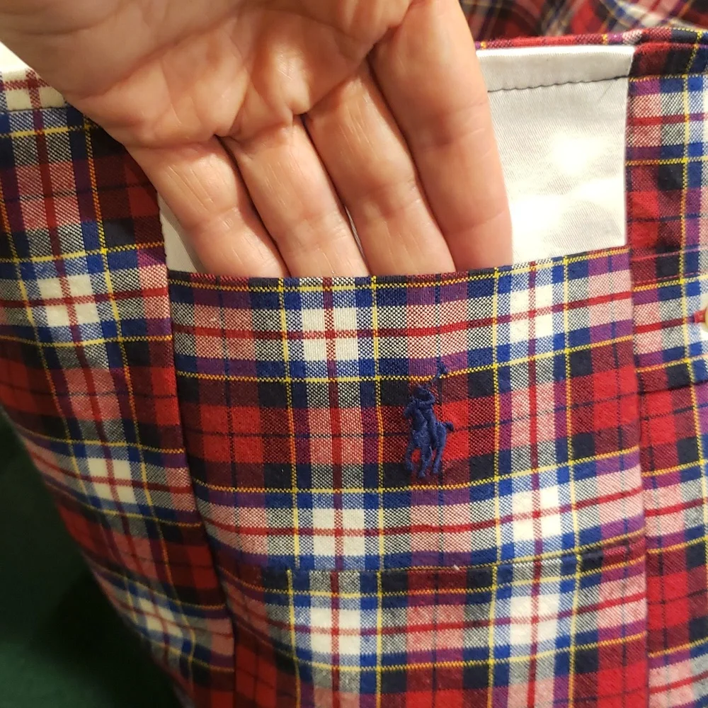 Ralph Lauren Red and White Plaid Tote Set - Picture 3 of 10